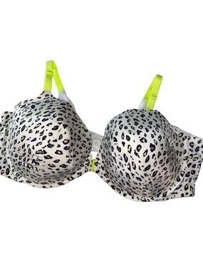 Torrid Women's Push Up Bra 50DD Leopard Neon Yellow Plunge